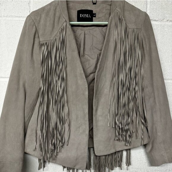 DOMA Genuine Goat Suede Fringed Jacket Size Medium - Picture 3 of 4